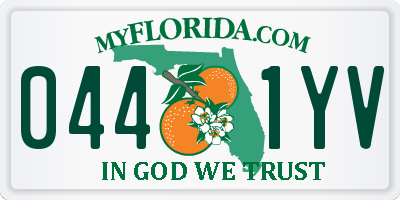 FL license plate 0441YV