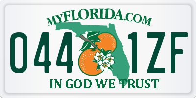 FL license plate 0441ZF