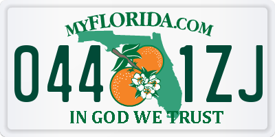 FL license plate 0441ZJ