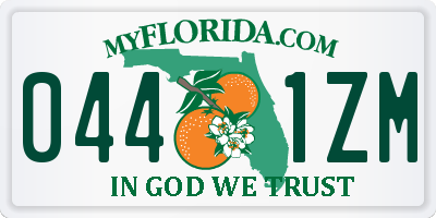 FL license plate 0441ZM