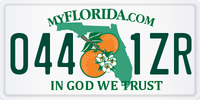 FL license plate 0441ZR