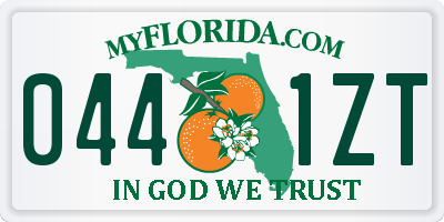 FL license plate 0441ZT