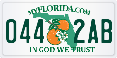 FL license plate 0442AB