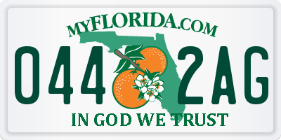 FL license plate 0442AG