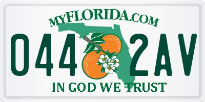 FL license plate 0442AV