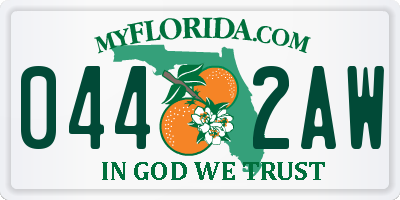 FL license plate 0442AW