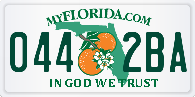 FL license plate 0442BA