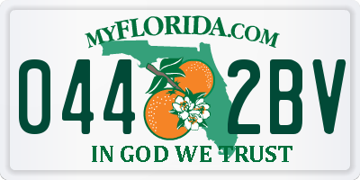 FL license plate 0442BV