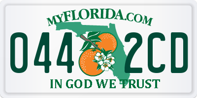 FL license plate 0442CD