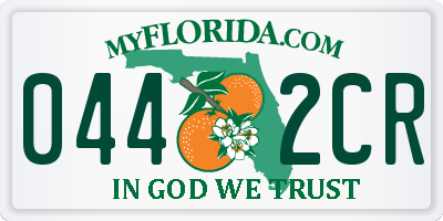 FL license plate 0442CR