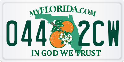 FL license plate 0442CW