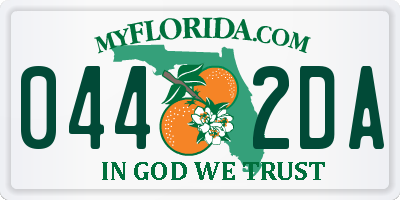 FL license plate 0442DA