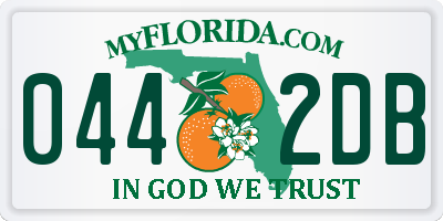 FL license plate 0442DB