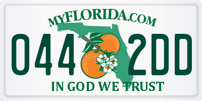FL license plate 0442DD