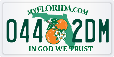 FL license plate 0442DM