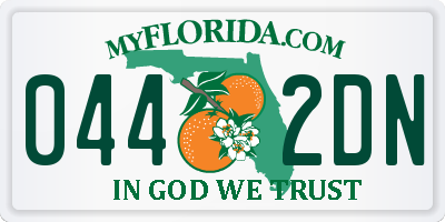 FL license plate 0442DN