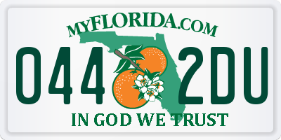FL license plate 0442DU