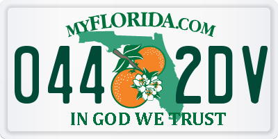 FL license plate 0442DV