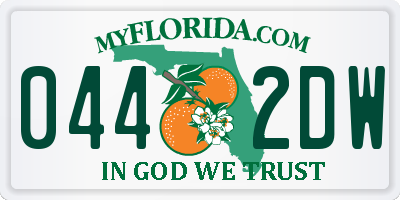 FL license plate 0442DW