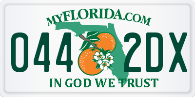 FL license plate 0442DX