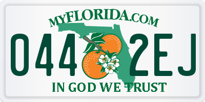 FL license plate 0442EJ