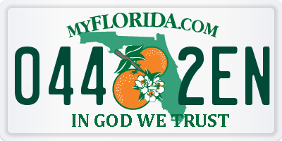 FL license plate 0442EN