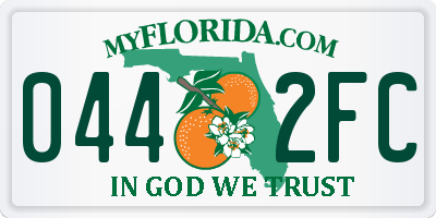 FL license plate 0442FC