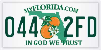 FL license plate 0442FD