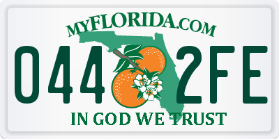 FL license plate 0442FE