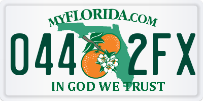 FL license plate 0442FX
