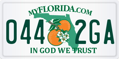FL license plate 0442GA