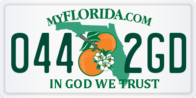 FL license plate 0442GD