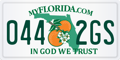 FL license plate 0442GS