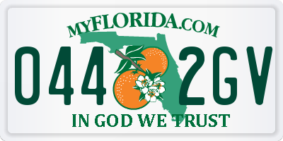 FL license plate 0442GV