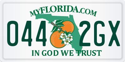 FL license plate 0442GX