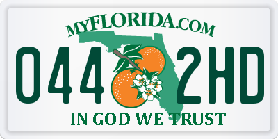 FL license plate 0442HD