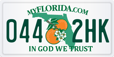 FL license plate 0442HK