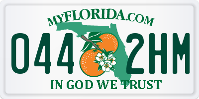 FL license plate 0442HM