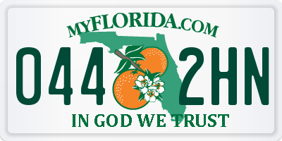 FL license plate 0442HN