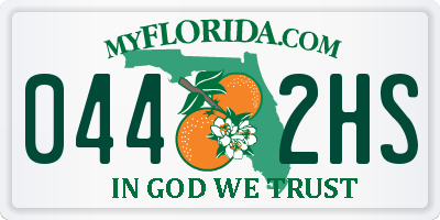 FL license plate 0442HS