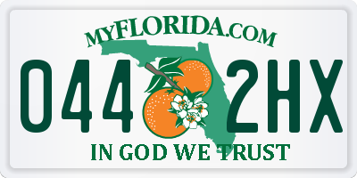FL license plate 0442HX