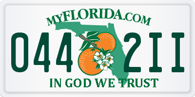 FL license plate 0442II