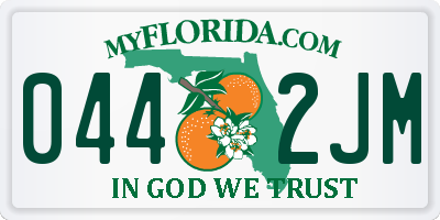 FL license plate 0442JM