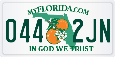 FL license plate 0442JN