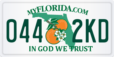 FL license plate 0442KD