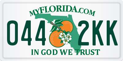 FL license plate 0442KK
