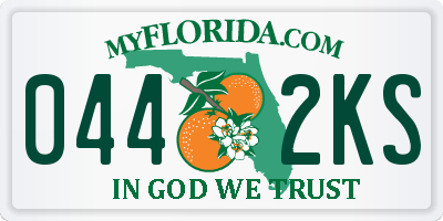 FL license plate 0442KS