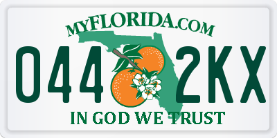 FL license plate 0442KX