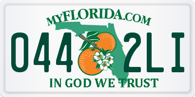 FL license plate 0442LI