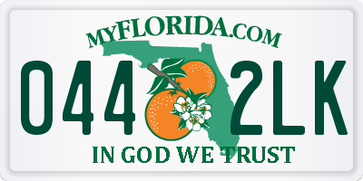 FL license plate 0442LK